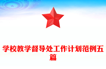 學校教學督導(dǎo)處工作計劃范例五篇