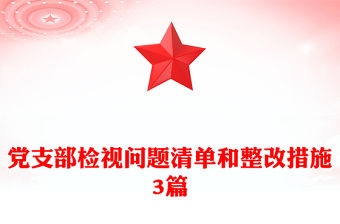 黨支部檢視問題清單和整改措施3篇