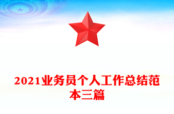 2021業(yè)務(wù)員個(gè)人工作總結(jié)范本三篇