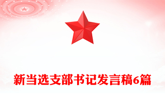 新當(dāng)選支部書(shū)記發(fā)言稿6篇