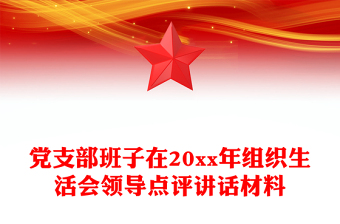 黨支部班子在20xx年組織生活會領導點評講話材料