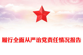 履行全面從嚴治黨責任情況報告