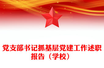 黨支部書記抓基層黨建工作述職報告（學校）