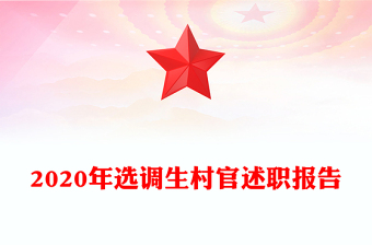 2020年選調(diào)生村官述職報告