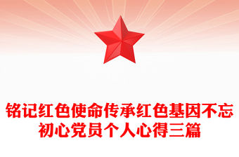 銘記紅色使命傳承紅色基因不忘初心黨員個人心得三篇