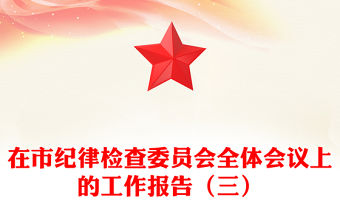在市紀律檢查委員會全體會議上的工作報告（三）