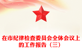 在市紀(jì)律檢查委員會全體會議上的工作報告（三）