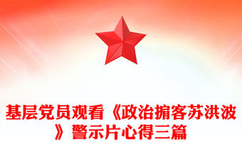 基層黨員觀看《政治掮客蘇洪波》警示片心得三篇