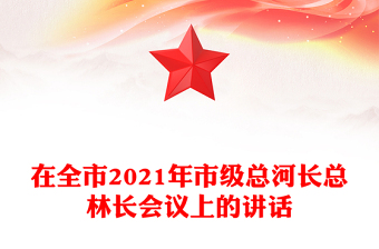 在全市2021年市級總河長總林長會議上的講話