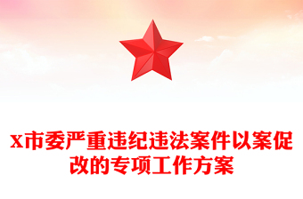 X市委嚴重違紀(jì)違法案件以案促改的專項工作方案