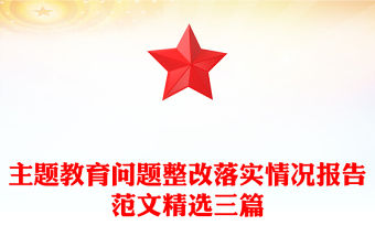 主題教育問題整改落實情況報告范文精選三篇