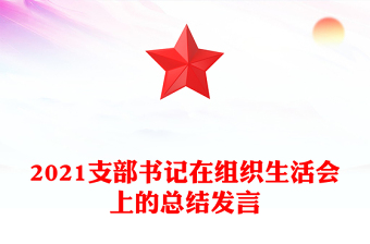 2021支部書記在組織生活會(huì)上的總結(jié)發(fā)言