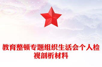 教育整頓專題組織生活會個人檢視剖析材料