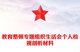 教育整頓專題組織生活會(huì)個(gè)人檢視剖析材料