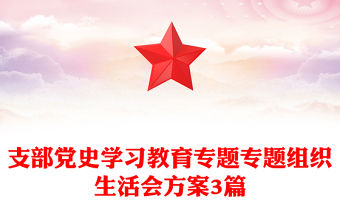 支部黨史學習教育專題專題組織生活會方案3篇