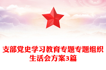 支部黨史學(xué)習(xí)教育專題專題組織生活會方案3篇