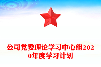 公司黨委理論學(xué)習(xí)中心組2020年度學(xué)習(xí)計劃 公司黨委理論學(xué)習(xí)中心組2020年度學(xué)習(xí)計劃