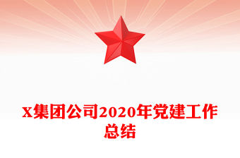 X集團(tuán)公司2020年黨建工作總結(jié)