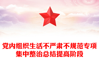 黨內(nèi)組織生活不嚴(yán)肅不規(guī)范專項(xiàng)集中整治總結(jié)提高階段