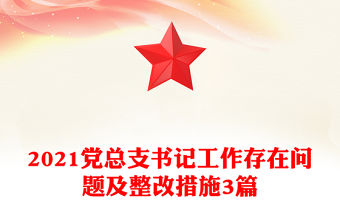 2021黨總支書記工作存在問題及整改措施3篇