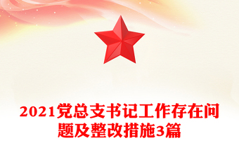 2021黨總支書記工作存在問題及整改措施3篇
