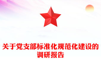 關于黨支部標準化規范化建設的調研報告