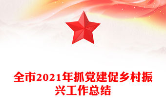 全市2021年抓黨建促鄉村振興工作總結