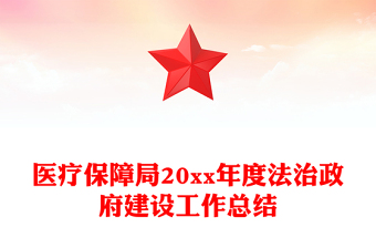 醫(yī)療保障局20xx年度法治政府建設工作總結