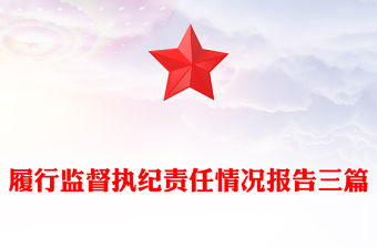 履行監督執紀責任情況報告三篇