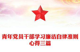 青年黨員干部學習廉潔自律準則心得三篇