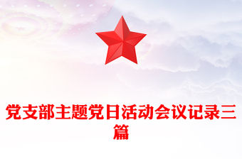 黨支部主題黨日活動會議記錄三篇