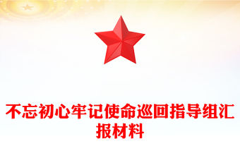 不忘初心牢記使命巡回指導(dǎo)組匯報(bào)材料