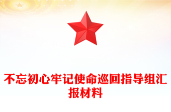 不忘初心牢記使命巡回指導(dǎo)組匯報(bào)材料