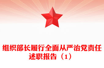 組織部長履行全面從嚴治黨責任述職報告（1）