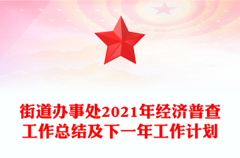 街道辦事處2021年經(jīng)濟(jì)普查工作總結(jié)及下一年工作計劃