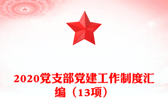 2020黨支部黨建工作制度匯編(13項(xiàng))