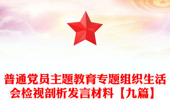 普通黨員主題教育專題組織生活會檢視剖析發(fā)言材料【九篇】
