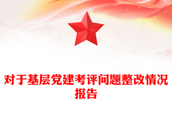 對于基層黨建考評問題整改情況報告