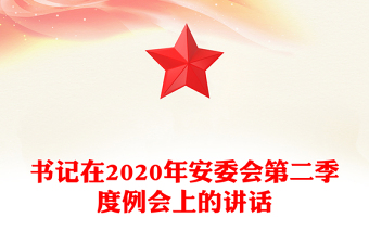 書記在2020年安委會第二季度例會上的講話
