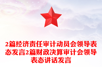 2篇經濟責任審計動員會領導表態(tài)發(fā)言2篇財政決算審計會領導表態(tài)講話發(fā)言