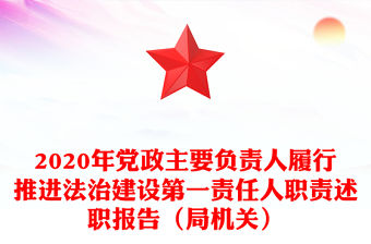 2020年黨政主要負責人履行推進法治建設第一責任人職責述職報告（局機關）
