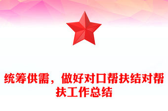 統籌供需，做好對口幫扶結對幫扶工作總結