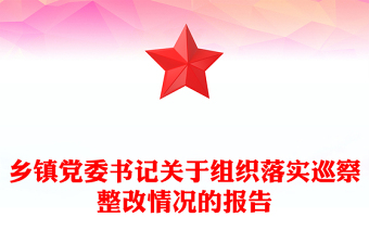 鄉(xiāng)鎮(zhèn)黨委書記關(guān)于組織落實(shí)巡察整改情況的報(bào)告