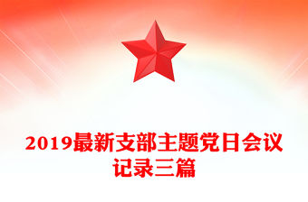 2019最新支部主題黨日會(huì)議記錄三篇