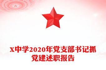 X中學2020年黨支部書記抓黨建述職報告