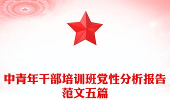 中青年干部培訓班黨性分析報告范文五篇