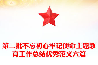 第二批不忘初心牢記使命主題教育工作總結(jié)優(yōu)秀范文六篇