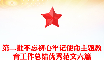 第二批不忘初心牢記使命主題教育工作總結(jié)優(yōu)秀范文六篇