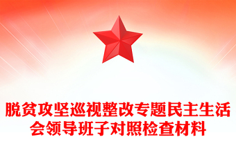 脫貧攻堅巡視整改專題民主生活會領(lǐng)導班子對照檢查材料