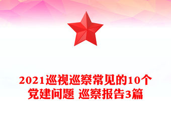 2021巡視巡察常見的10個黨建問題 巡察報告3篇